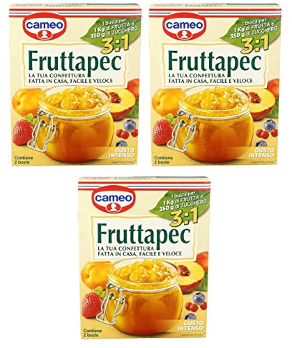 3x Cameo Fruttapec Gusto Intenso Zubereitet für Hausgemachte Marmelade 50g ( Enthält 2 Beutel à 25g ) von Cameo