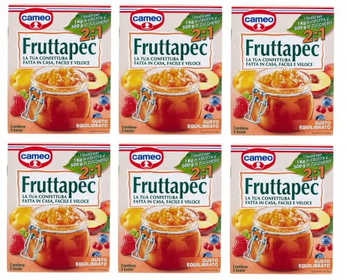 6x Cameo Fruttapec Gusto Equilibrato Zubereitet für Hausgemachte Marmelade 75g ( Enthält 3 Beutel à 25g ) von Cameo