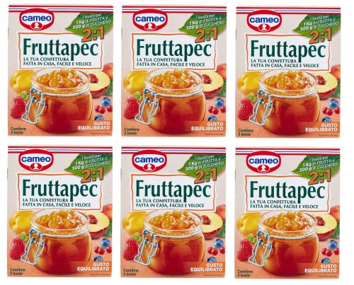 6x Cameo Fruttapec Gusto Equilibrato Zubereitet für Hausgemachte Marmelade 75g ( Enthält 3 Beutel à 25g ) von Cameo