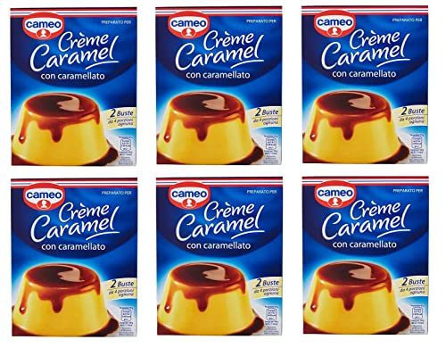 6x Cameo Preparato per Crème Caramel con caramellato Zubereitet für Crème Caramel Für Desserts zubereitet 200g von Cameo
