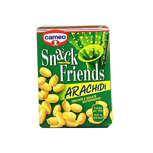 Cameo Snack Friends Arachidi Tostate e Salate Peanuts Geröstete und Gesalzene Erdnüsse Vakuumverpackung 40g von Cameo