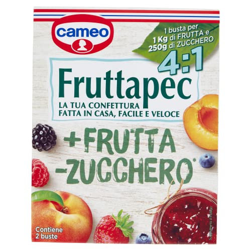 Fruttapec 4 1, Preparato per la Cottura Casalinga di Confetture a Base di Pectina, Riduce i Tempi di Cottura e Mantiene il Colore e il Gusto della Frutta, 2 Buste, 40 g Complessivi Fruttapec 4 1, Preparato per la Cottura Casalinga di Confetture a Base di Pectina, Riduce i Tempi di Cottura e Mantiene il Colore e il Gusto della Frutta, 2 Buste, 40 g Complessivi von Cameo