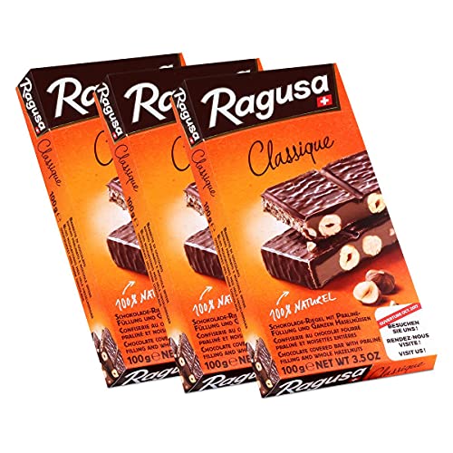 Ragusa Classique Schokolade-Riegel mit ganzen Haselnüssen 100g (3er Pack) von Camille Bloch