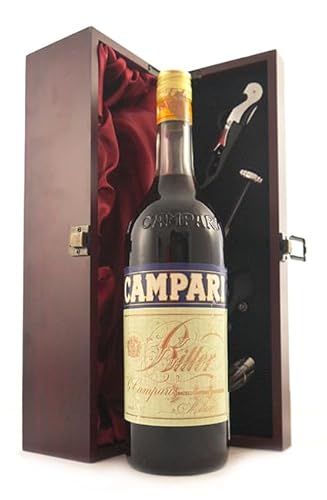 Campari Bitter 1980's (1 litre) Indian Duty Free Market in einer mit Seide ausgestatetten Geschenkbox, 1 x 1000ml von Campari Bitter (1