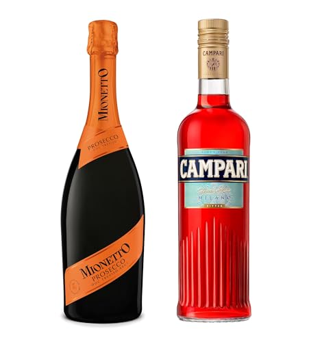 Campari Bitter Aperitif - Der italienische Aperitif und Cocktail Klassiker & MIONETTO Prosecco Spumante DOC Treviso Brut Prickelnder Schaumwein aus Italien Campari Bitter Aperitif - Der italienische Aperitif und Cocktail Klassiker & MIONETTO Prosecco Spumante DOC Treviso Brut Prickelnder Schaumwein aus Italien von Campari