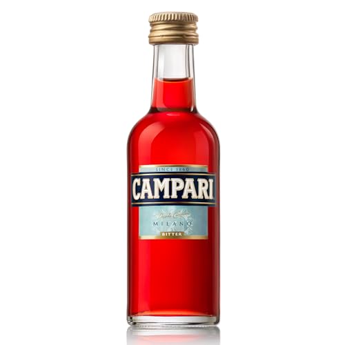 Campari Bitter Aperitif Miniaturen – Der italienische Aperitif Klassiker im Mini Format – Perfekte Basis für Cocktails und Welcome Drinks – Für spontane Anlässe und Dinner – 25 x 50 ml von Campari