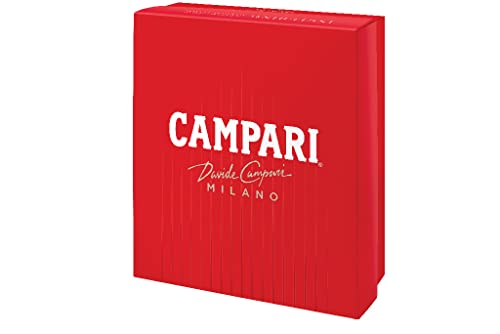 Campari Geschenkset - 1 x 0,7 l - Campari im Set mit 2 original Gläsern - italienischer Aperitif-Klassiker - 25% Vol. Alkohol von Campari