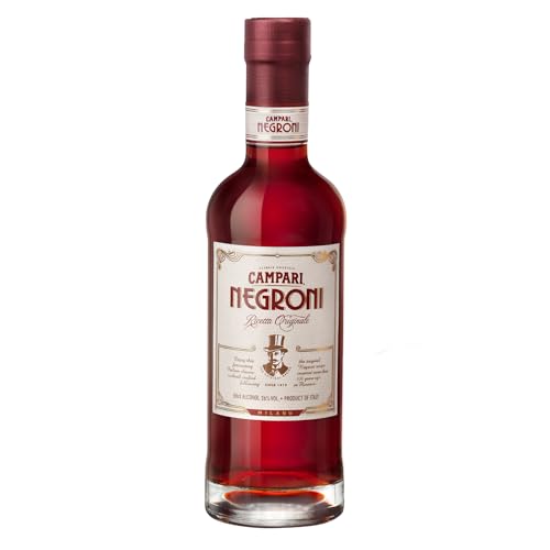 Campari Negroni - italienischer, servierfertiger Pre-Dinner Cocktail aus dem Hause Campari - kombiniert mit dem Aroma von Gin und rotem Wermut - 1 x 0,5 Liter Campari Negroni - italienischer, servierfertiger Pre-Dinner Cocktail aus dem Hause Campari - kombiniert mit dem Aroma von Gin und rotem Wermut - 1 x 0,5 Liter von Campari