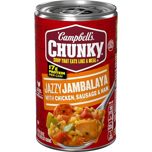 Campbell's Große Suppe, Jazzy Jambalaya mit Huhn, Wurst und Schinken, 530 ml Dose Campbell's Große Suppe, Jazzy Jambalaya mit Huhn, Wurst und Schinken, 530 ml Dose von Campbell's