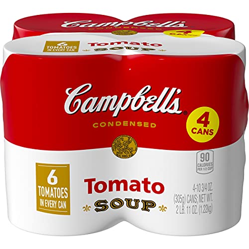 Campbell's Kondensierte Tomatensuppe, 305 ml Dose mit Pop-Top-Deckel, 4 Stück (Verpackung kann variieren) von Campbell's