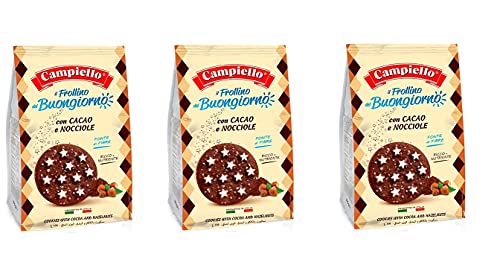 3x Campiello Biscotti del Buongiorno Frollini con cacao e nocciole Shortbread mit Kakao und Haselnüssen 700g biscuits cookies 100% Italienische Kekse 3x Campiello Biscotti del Buongiorno Frollini con cacao e nocciole Shortbread mit Kakao und Haselnüssen 700g biscuits cookies 100% Italienische Kekse von Campiello