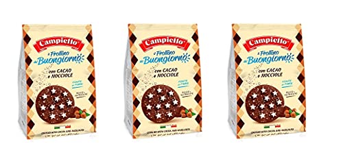 3x Campiello Il Frollino del Buongiorno con cacao e nocciole Shortbread mit Kakao und Haselnüssen 350g biscuits cookies 100% Italienische Kekse 350g von Campiello