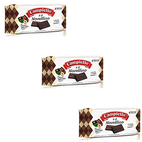 3x Campiello Novellino cacao Kekse Kakao und Haselnuss 350g Kuchen Butterkeks von Campiello