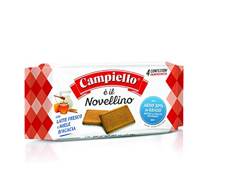3x Campiello Novellino con latte fresco e miele di acacia Kekse mit frischer Milch und Akazienhonig biscuits cookies 100% Italienische Kekse 350g von Campiello