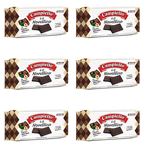 6x Campiello Novellino cacao Kekse Kakao und Haselnuss 350g Kuchen Butterkeks von Campiello