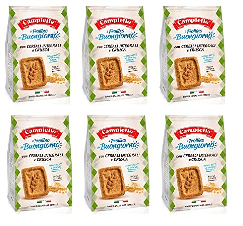6x Campiello i Biscotti del Buongiorno Frollini Integrali con cereali e crusca kekse mit Vollkornprodukten und Kleie 700g biscuits cookies 100% Italienische Kekse 6x Campiello i Biscotti del Buongiorno Frollini Integrali con cereali e crusca kekse mit Vollkornprodukten und Kleie 700g biscuits cookies 100% Italienische Kekse von Campiello