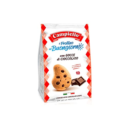 Campiello Il Frollino del Buongiorno con gocce di cioccolato Shortbread mit Schokoladenstückchen 350g biscuits cookies 100% Italienische Kekse 350g von Campiello