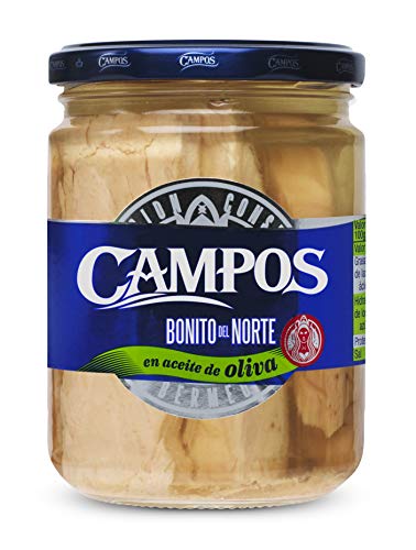 Campos - Weißer Thunfisch in Olivenöl - Bereiten Sie Salate oder Vorspeisen mit dem unglaublichen Geschmack von Thunfisch zu - 400 g Glas von Campos