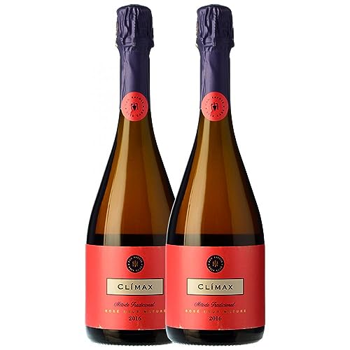 Can Ràfols Clímax Rosat Pinot Schwarz Brut Natur Cava 75 cl (Schachtel mit 2 Flaschen von 75 cl) von Can Ràfols dels Caus