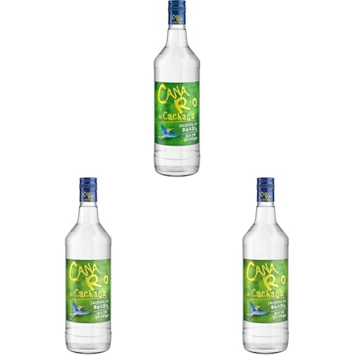 Canario - echter brasilianischer Cachaca aus Zuckerrohr (1 x 1,0 l) - der perfekte Begleiter für eine Caipirinha oder auch Pur ein Genuss - das brasilianische Nationalgetränk (Packung mit 3) von Canario