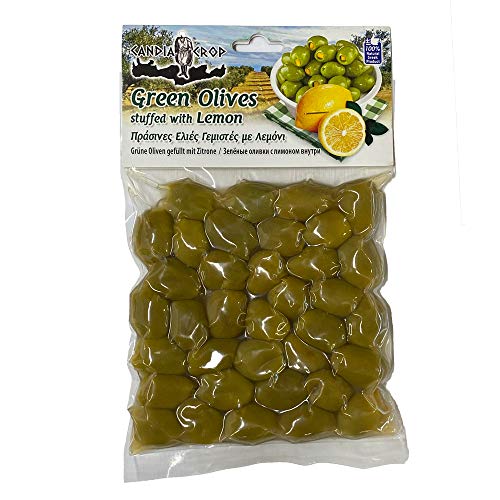 Candia Crop Griechische Grüne Oliven Gefüllt mit Zitrone, 5er Pack x 200g (Ingesamt: 1 kg) von Candia Crop
