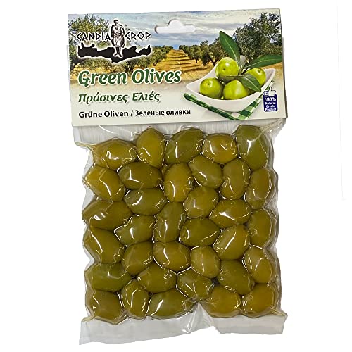 Candia Crop Griechische Grüne Oliven mit Stein, 5er Pack x 200 g (Ingesamt: 1 kg) von Candia Crop