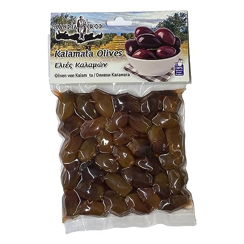 Candia Crop Griechische Kalamata Oliven mit Stein, 5er Pack x 200g (Insgesamt: 1 KG) von Candia Crop