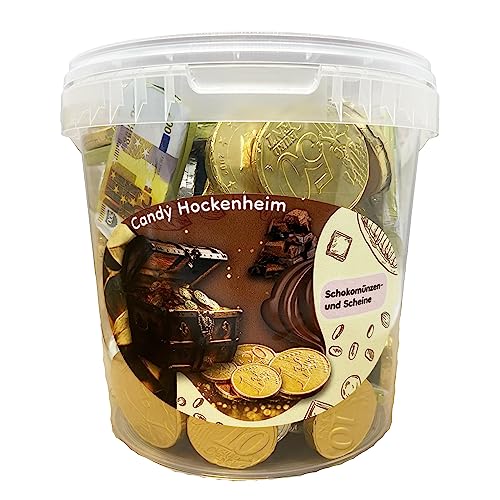 Candy Hockenheim 750g Großpackung Schokoladengeld Aus Milchschokolade Im Eimer Goldmünzen Und Scheine Kindergeburtstag von Candy Hockenheim