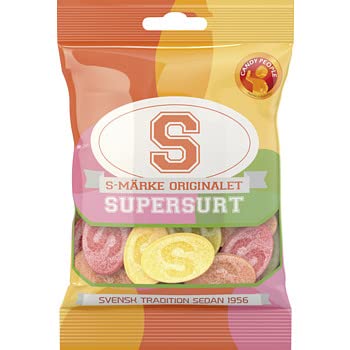 2x80g S-Märke - Super Surt - Original - Schwedisch - Sauer - Weingummi - Candy von Candy People - Swedish Traditional Candy
