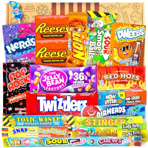 Sweets USA Süßigkeiten Box | 21 Stück | Sweet Candy | Box voller Top Produkte | USA Import | Geburtstag | Bestes Geschenk | Partyknaller | Muttertag | Candy & Bar ® von Candy & Bar