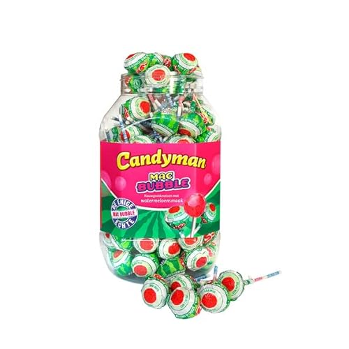 Candyman | Mac Bubble | Wassermelone Lutscher | 100 Stück von Candyman