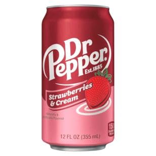 Kohlensäurehaltiges Getränk Dr Pepper - Erfrischungsgetränk - Geschmack Strawberry Cream Soda - 12 Stück von Cannapla