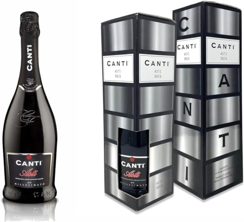 Canti - Weißer D.O.C.G. Millesimato, Spumante Sektwein, Moscato d'Asti, Geschenkpackung, italienische Traubensorte aus Piemont, fruchtiger und aromatischer Geschmack, 1x750 ml von CANTI