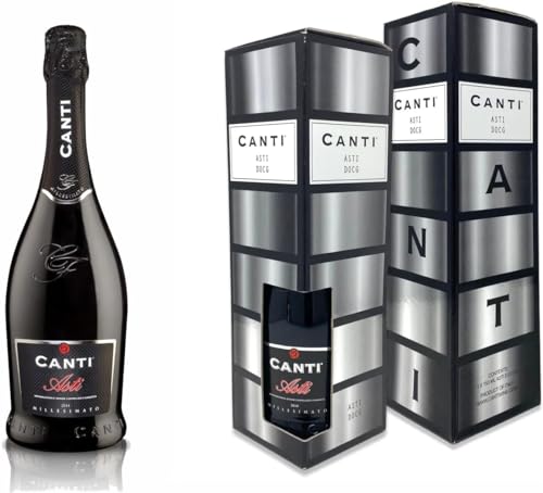 Canti - Weißer D.O.C.G. Millesimato, Spumante Sektwein, Moscato d'Asti 7%, Geschenkpackung, italienische Traubensorte aus Piemont, fruchtiger und aromatischer Geschmack, 1x750 ml von CANTI