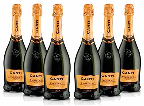 Canti - Prosecco D.O.C. Extra trocken Millesimato Wein, italienische Glera-Rebsorte aus Veneto, fruchtiger und blumiger Geschmack, 6x750 ml von CANTI