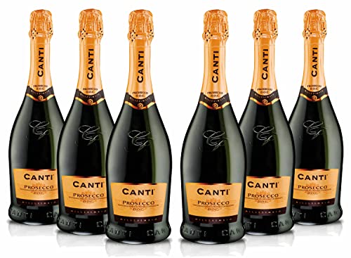 Canti - Prosecco D.O.C. Extra trocken Millesimato Wein 11%, italienische Glera-Rebsorte aus Veneto, fruchtiger und blumiger Geschmack, 6x750 ml von CANTI