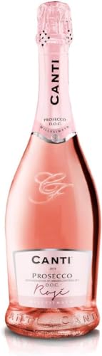 Canti - Prosecco D.O.C. Millesimato, Rosé sekt extra trocken 11% mit Cellophan, italienische Glera und Pinot Noir Rebsorten aus Veneto, frischer und süßer Geschmack, 1x750 ml von CANTI