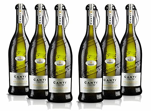 Canti - Prosecco D.O.C. Spritziger Extra trockener Wein 10,5%, italienische Glera-Rebsorte aus Veneto, fruchtiger und blumiger Geschmack, 6x750 ml von CANTI