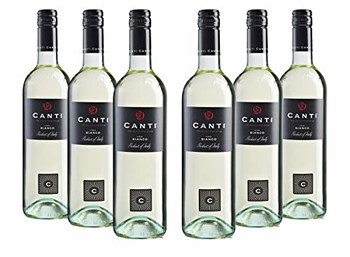 Canti - Italienischer weißer trockener Wein 12%, mischung aus ausgewählten Trauben, fruchtiger Geschmack und frische Noten von tropischen Früchten, 6x750 ml von CANTI