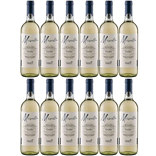 Misilla Grillo Sicilia DOC Weißwein Wein Trocken Italien Inkl. FeinWert E-Book (12 x 0,75l) von Cantina Paolini