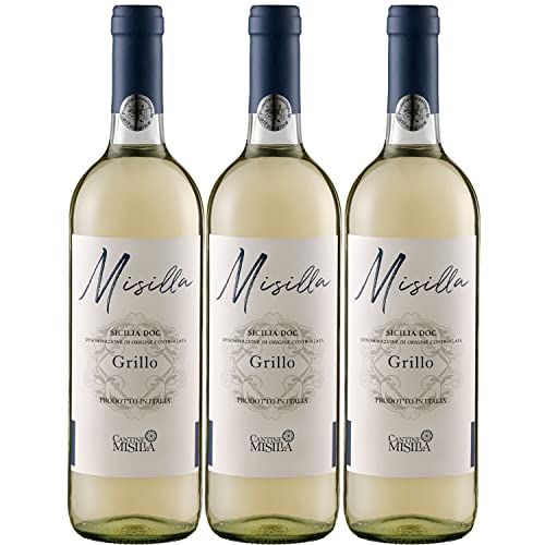 Misilla Grillo Sicilia DOC Weißwein Wein Trocken Italien Inkl. FeinWert E-Book (3 x 0,75l) von Cantina Paolini