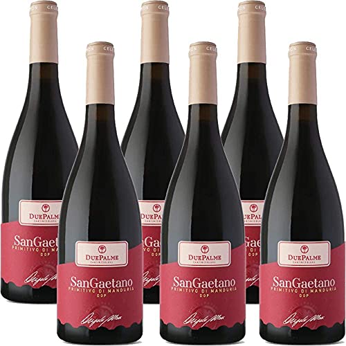Primitivo di Manduria DOC Sangaetano | Cantina due Palme | I Vini della Puglia | Confezione da 6 Bottiglie da 75 Cl | Idea Regalo von DUE PALME
