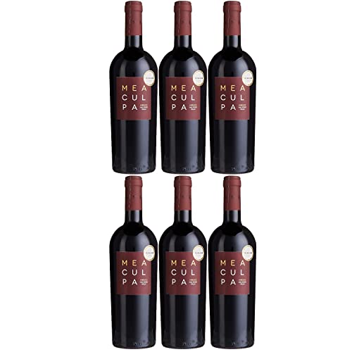 MEA CULPA Vino Rosso Italia Rotwein Wein Halbtrocken DOC Sizilien I Visando Paket (6 Flaschen) von Cantine Minini