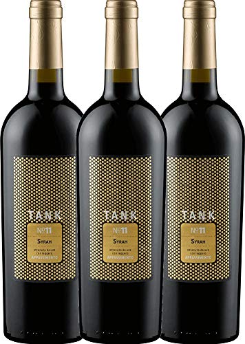 TANK No 11 Syrah Appassimento 2021 - Cantine Minini Rotwein 3 x 0,75 l mit VINELLO.weinausgießer - VINELLO 3er Weinpaket von Cantine Minini