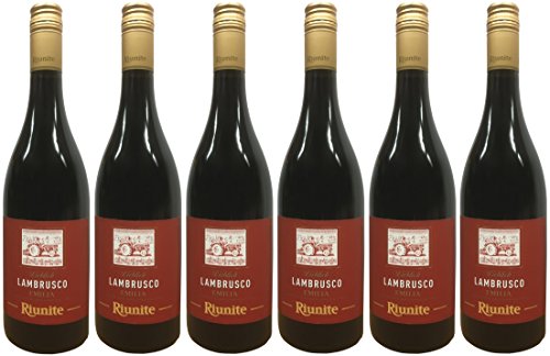 Cantine Riunite Lambrusco rosso IGT rotes Etikett (6 x 0,75l) - Perlwein rot lieblich 7,5% Vol. von Cantine Riunite & CIV
