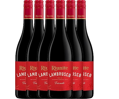 VINELLO 6er Weinpaket - Lambrusco Rosso Emilia IGT - Cantine Riunite mit einem VINELLO.weinausgießer | | 6 x 0,75 Liter von Cantine Riunite & CIV