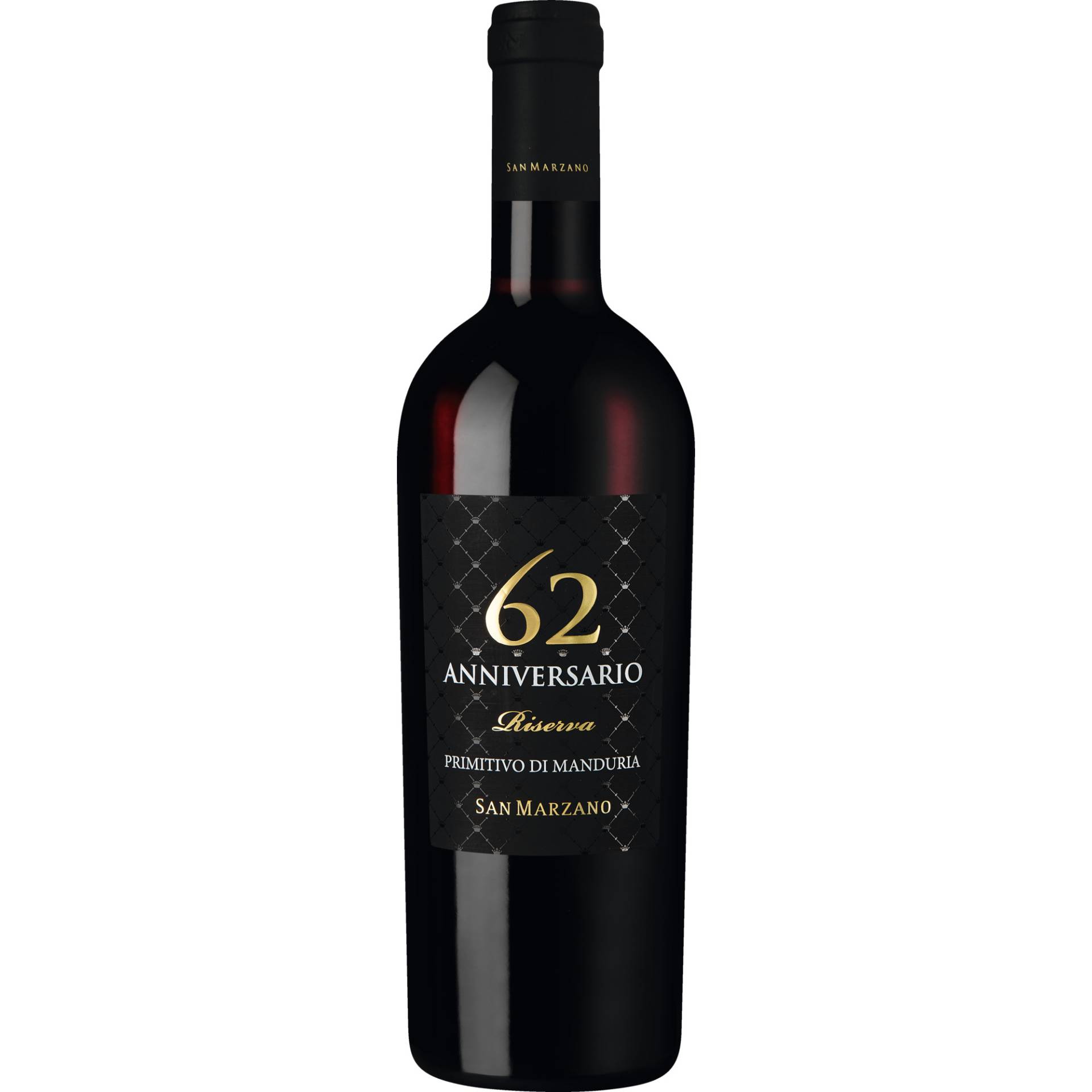 Anniversario 62 Primitivo di Manduria Riserva, Primitivo di Manduria DOC, Apulien, 2019, Rotwein Anniversario 62 Primitivo di Manduria Riserva, Primitivo di Manduria DOC, Apulien, 2019, Rotwein von Cantine San Marzano, San Marzano di S.G., Italy