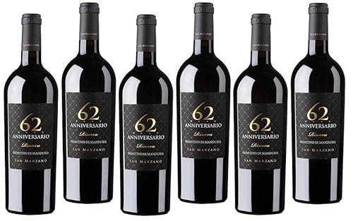 CANTINE SAN MARZANO PRIMITIVO DI MANDURIA RESERVE 62 JAHRGANG 2018 JUBILÄUM 75 CL 6 FLASCHEN von Cantine San Marzano
