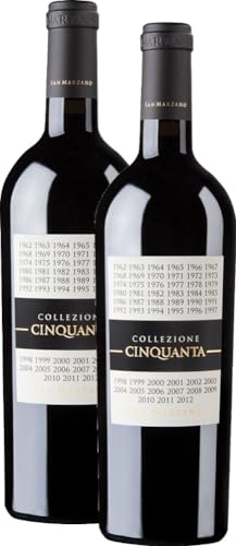 Collezione Cinquanta Vino Rosso d'Italia Cantine San Marzano Rotwein 2 x 0,75l VINELLO - 2 x Weinpaket inkl. kostenlosem VINELLO.weinausgießer von Cantine San Marzano