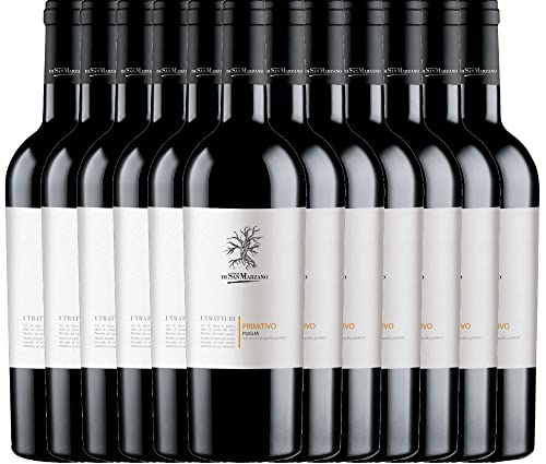 I Tratturi Primitivo von Cantine San Marzano - Rotwein 12 x 0,75l 2021 VINELLO - 12er - Weinpaket inkl. kostenlosem VINELLO.weinausgießer von Cantine San Marzano